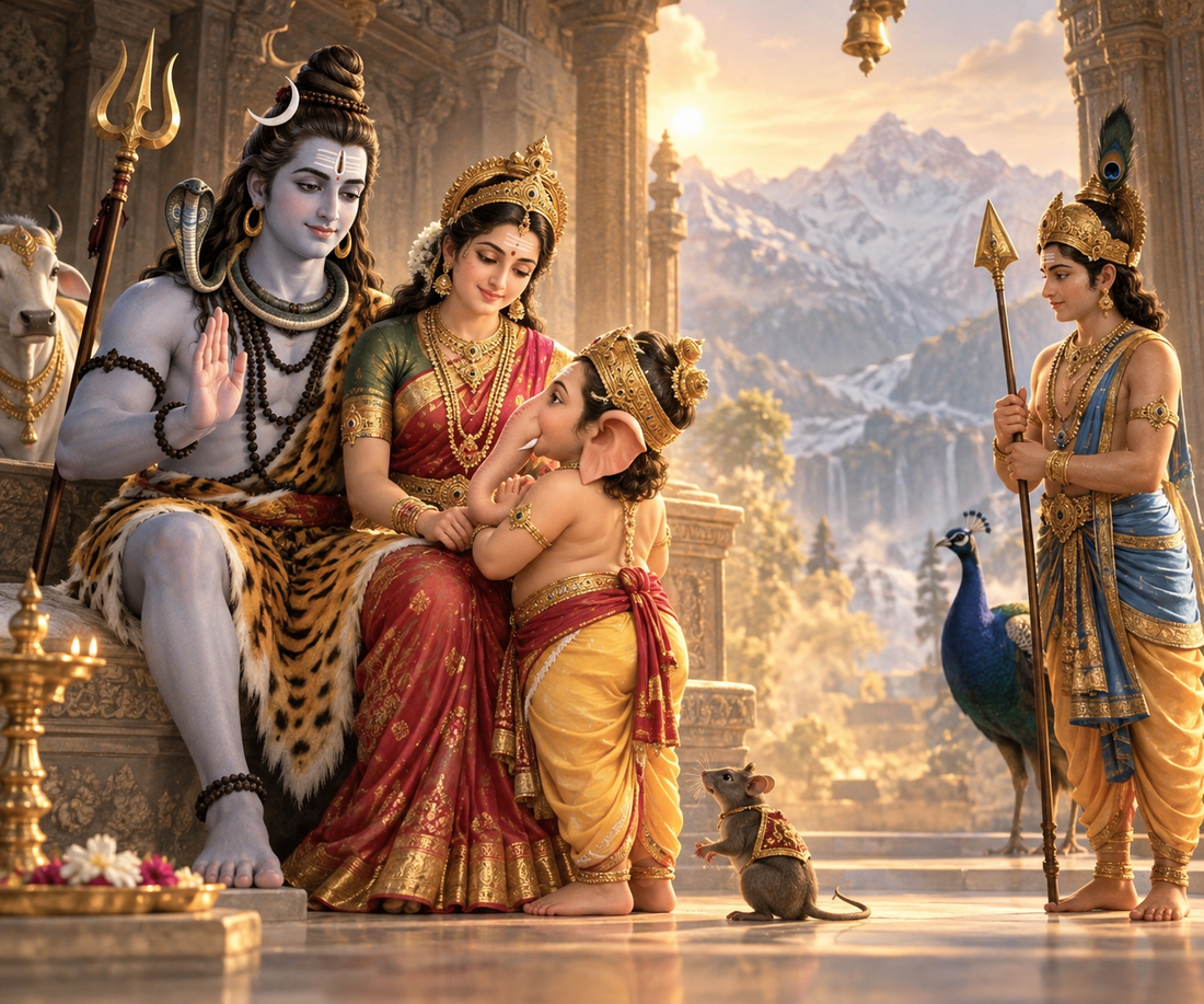 The Story of Lord Ganesha: How Wisdom Became Greater Than Strength