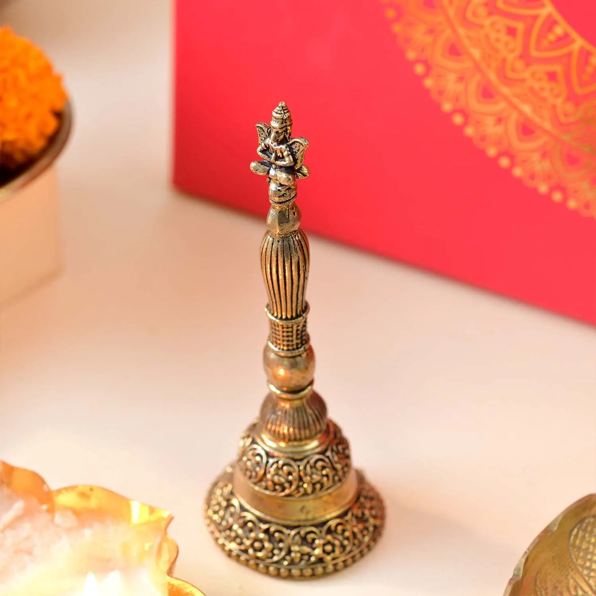 The Diya Plate Ghanti & Shankh Set